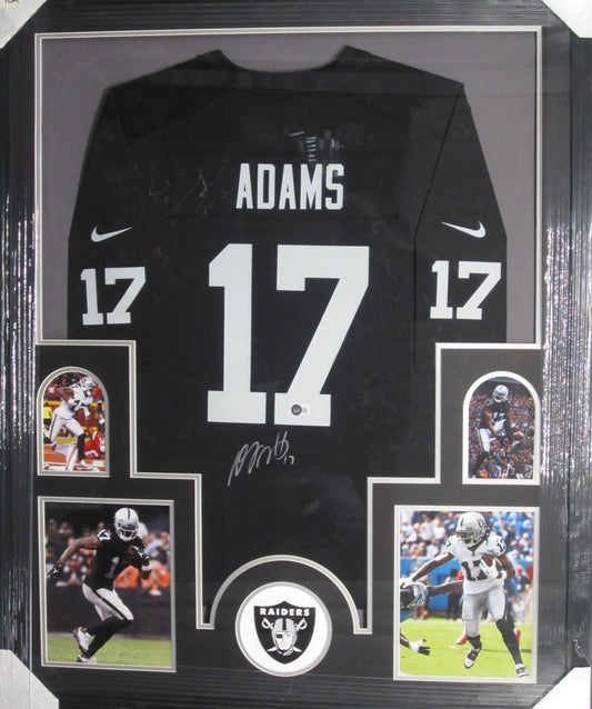 Las Vegas Raiders Davante Adams Hand Signed Autographed Authentic Black Jersey Framed & Matted with BECKETT COA