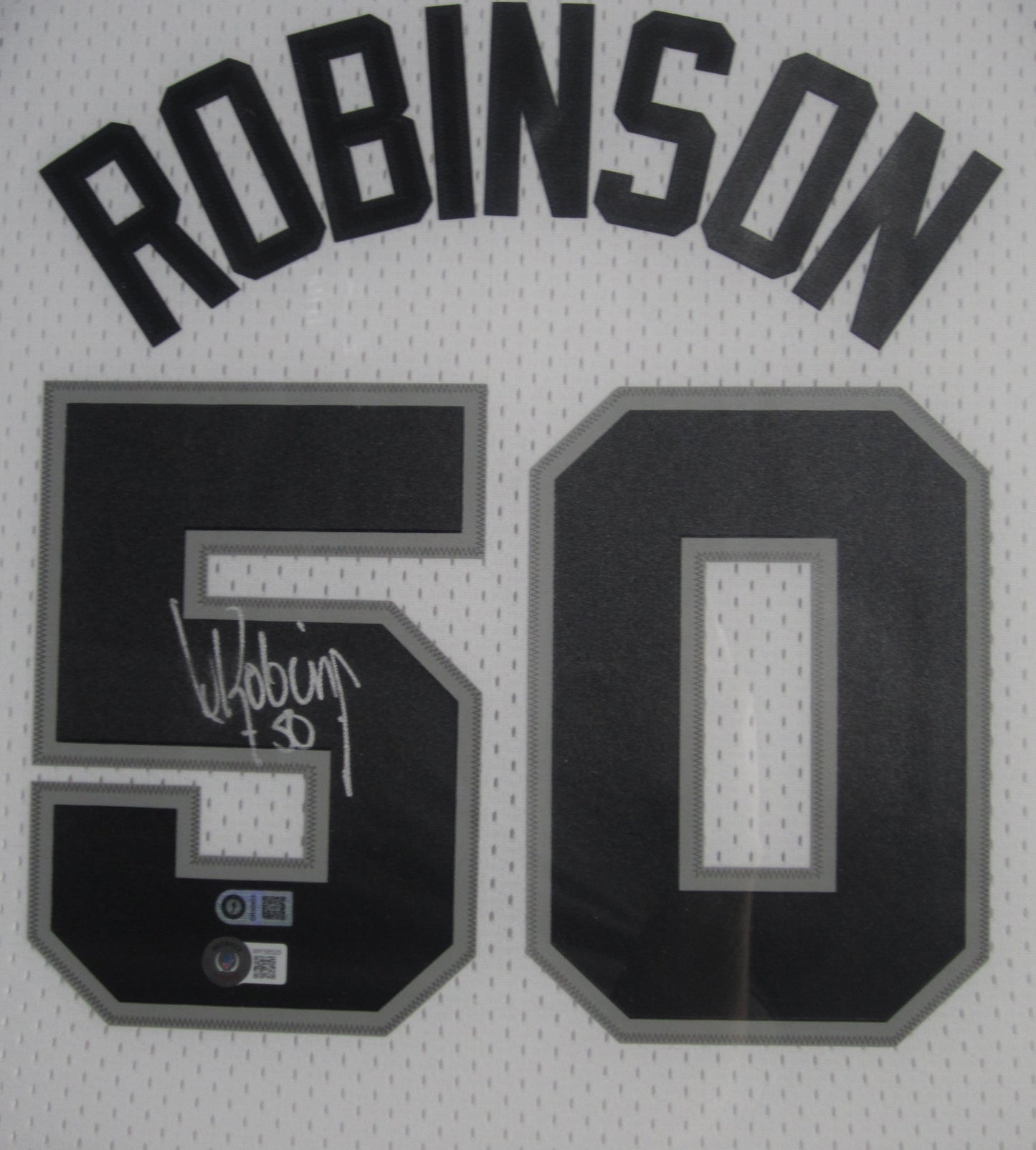 San Antonio Spurs David Robinson Hand Signed Autographed Custom White Jersey Framed & Matted with BECKETT COA