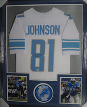 Load image into Gallery viewer, Detroit Lions Calvin Johnson Signed Jersey Framed &amp; Matted with COA