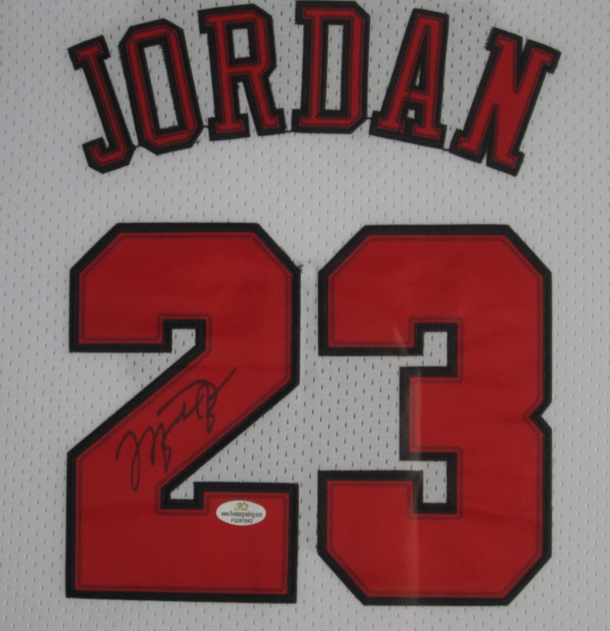 Chicago Bulls Michael Jordan Hand Signed Autographed Custom White Jersey Framed & Matted with COA
