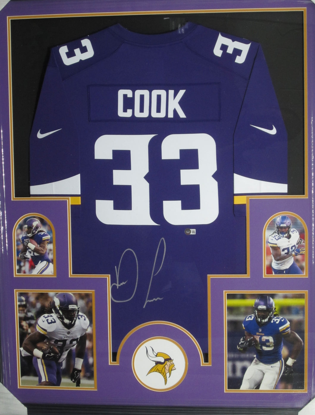 Minnesota Vikings Dalvin Cook Signed Jersey Framed & Matted with BECKETT COA