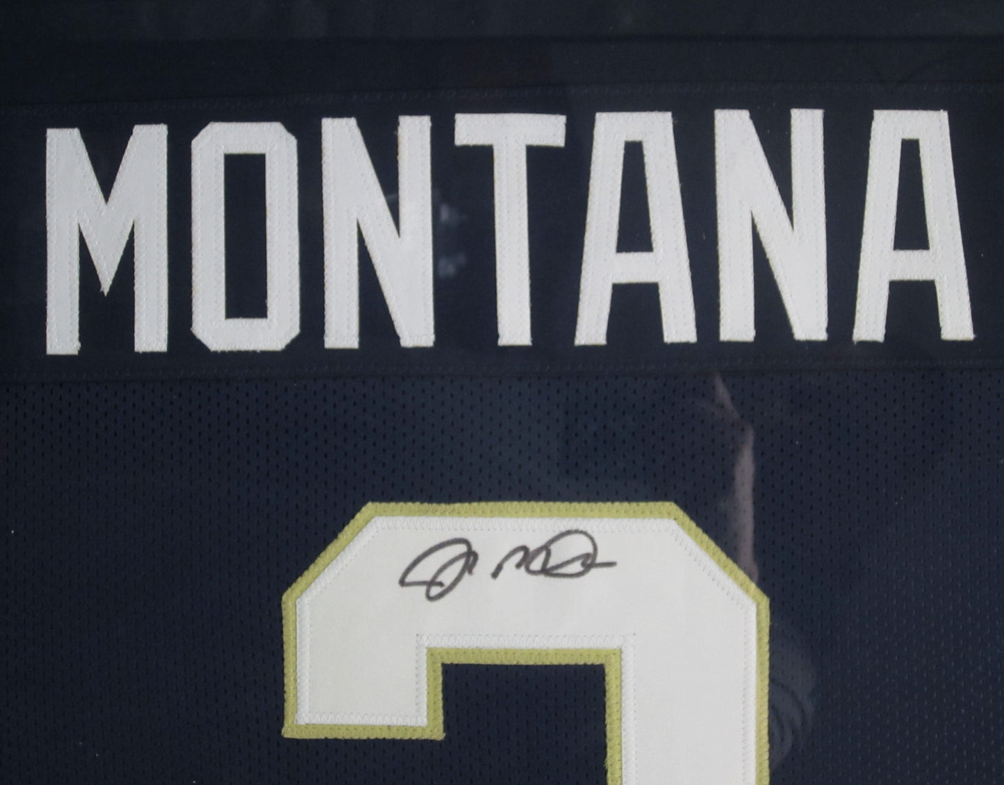 Notre Dame Fighting Irish Joe Montana Hand Signed Autographed Custom Blue Jersey Framed & Matted with JSA COA