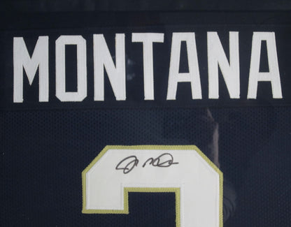 Notre Dame Fighting Irish Joe Montana Hand Signed Autographed Custom Blue Jersey Framed & Matted with JSA COA