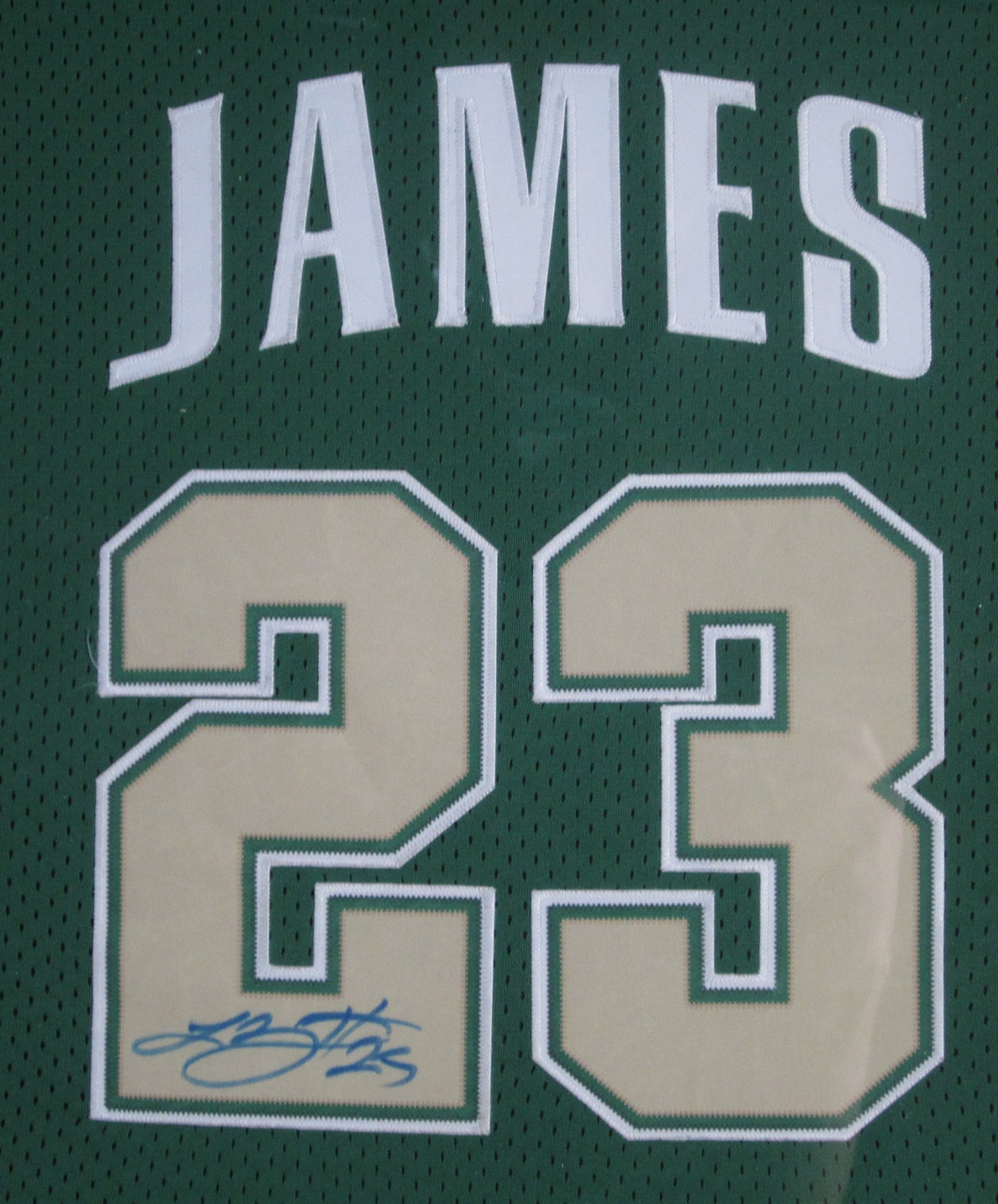 St. Vincent Lebron James Hand Signed Autographed High School Custom Green Jersey Framed & Matted with COA