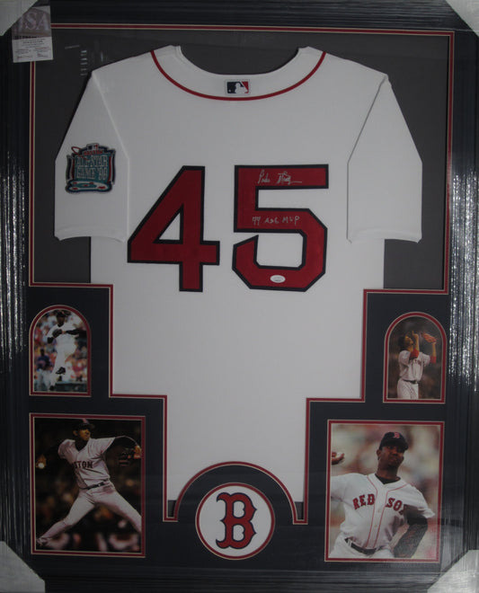 Boston Red Sox Pedro Martinez Hand Signed Autographed 1999 All-Star Game Jersey with 99 ASG MVP Inscription Framed & Matted with JSA COA