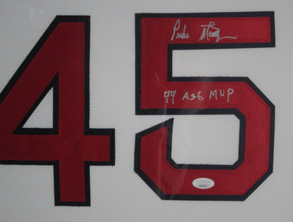 Boston Red Sox Pedro Martinez Hand Signed Autographed 1999 All-Star Game Jersey with 99 ASG MVP Inscription Framed & Matted with JSA COA