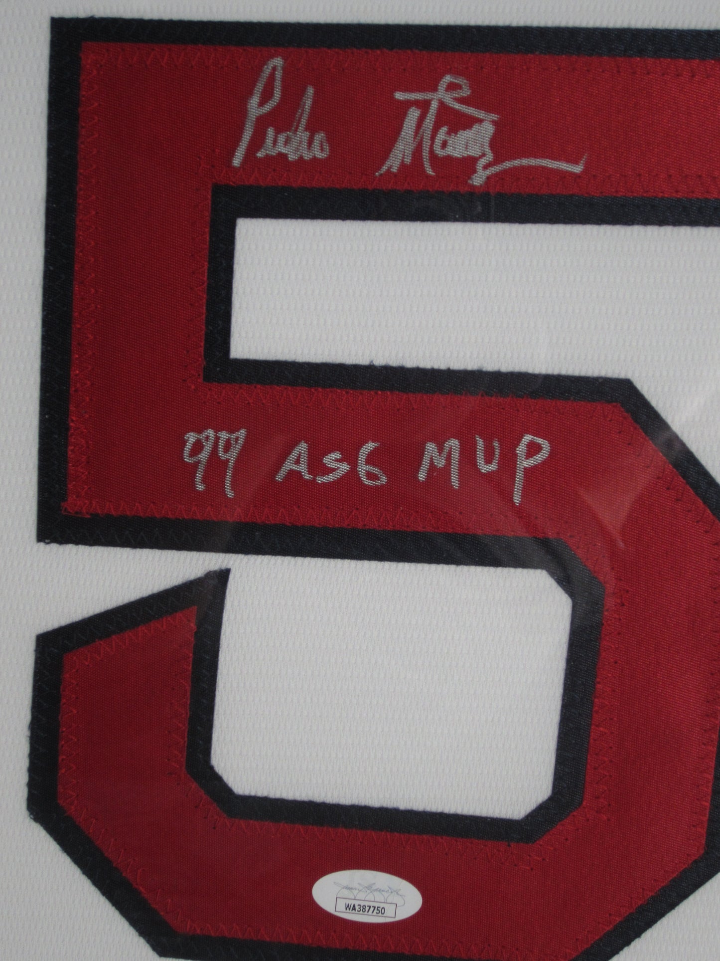 Boston Red Sox Pedro Martinez Hand Signed Autographed 1999 All-Star Game Jersey with 99 ASG MVP Inscription Framed & Matted with JSA COA