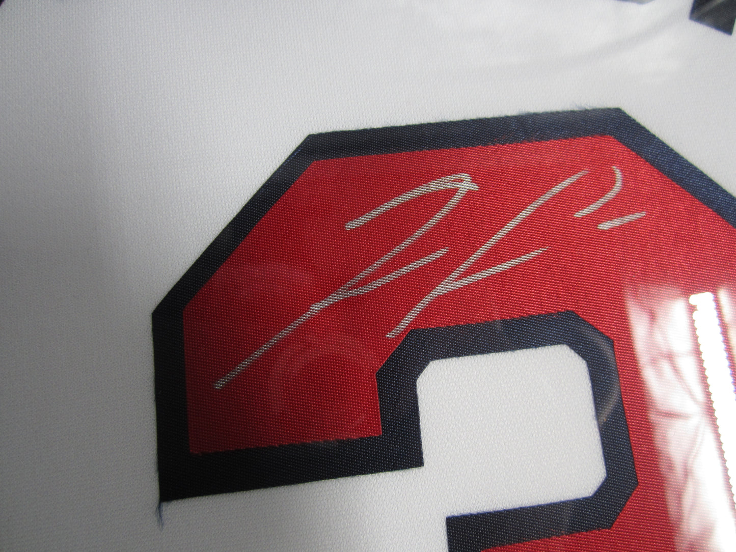Atlanta Braves Ronald Acuna Jr. Hand Signed Autographed Custom White Jersey Framed & Matted with BECKETT COA