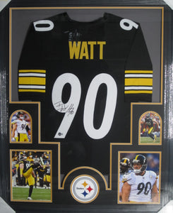 Pittsburgh Steelers T.J. Watt SIGNED Framed Matted Jersey BECKETT COA