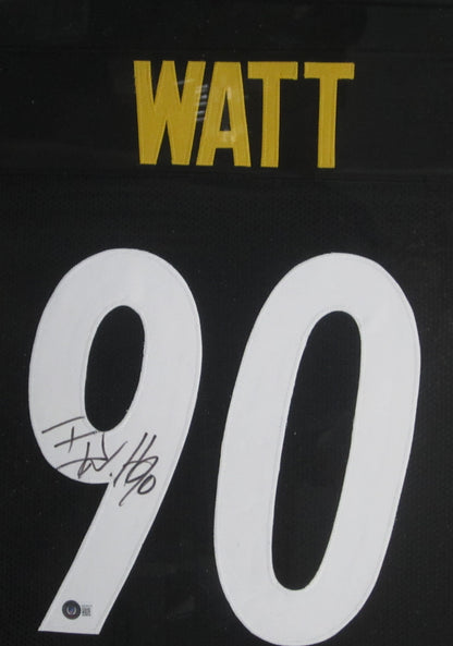 Pittsburgh Steelers T.J. Watt Hand Signed Autographed Jersey Framed & Matted with BECKETT COA TJ