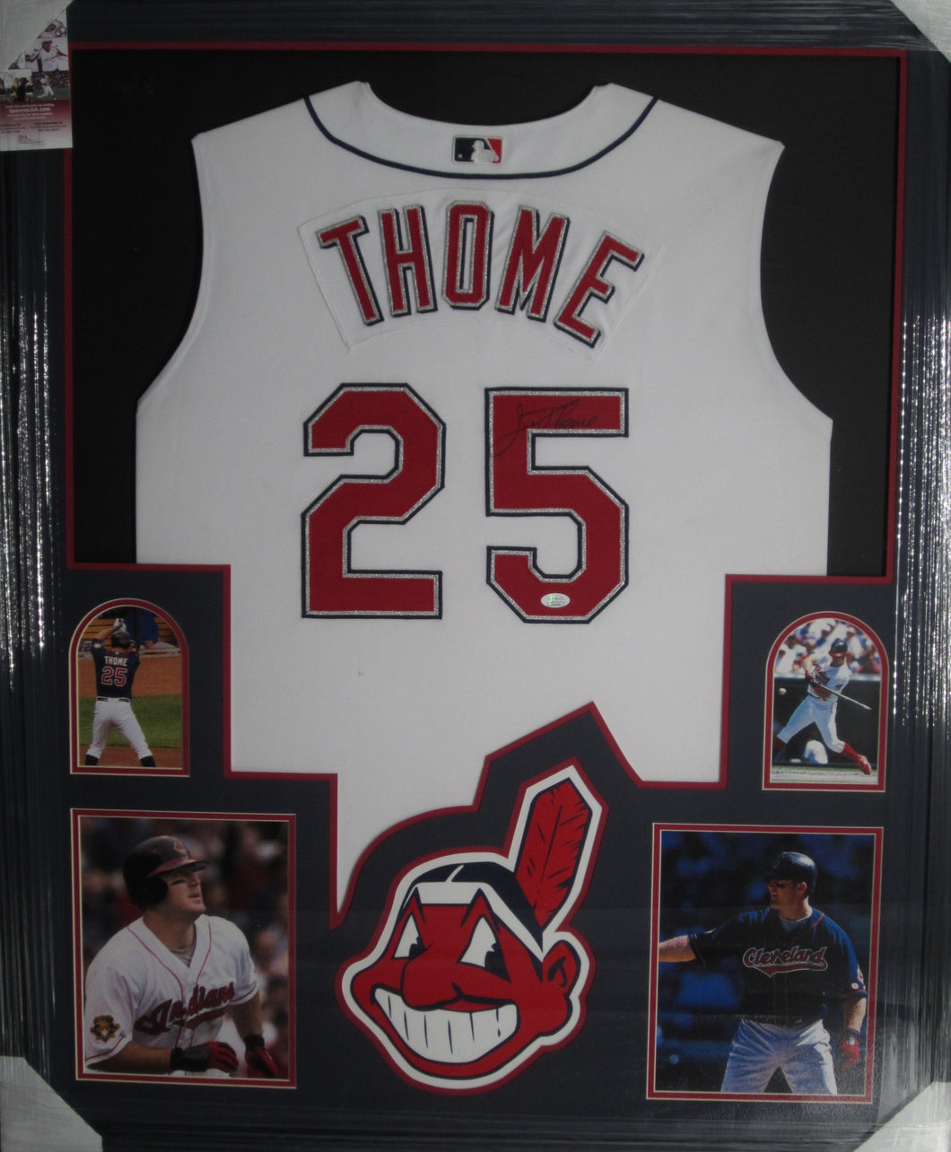 Cleveland Indians Jim Thome Signed Jersey Framed & Matted with JSA COA