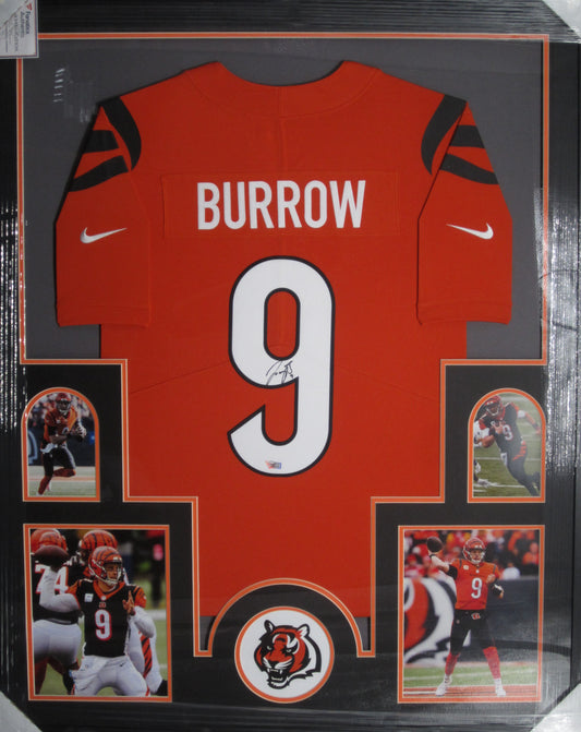 Cincinnati Bengals Joe Burrow Hand Signed Autographed Authentic Jersey Framed & Matted with FANATICS Authentic COA