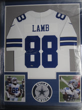 Load image into Gallery viewer, Dallas Cowboys CeeDee Lamb Signed Jersey Framed &amp; Matted with FANATICS Authentic COA