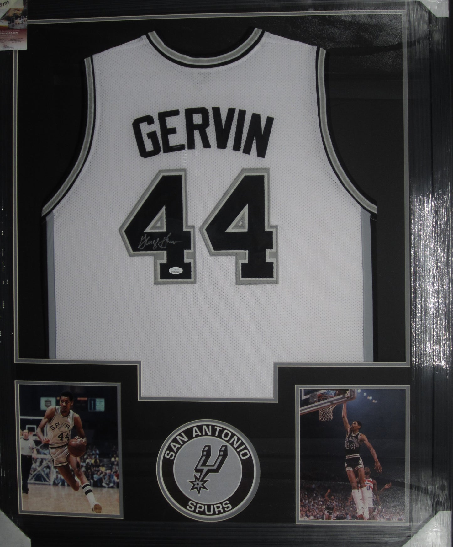 San Antonio Spurs George Gervin Hand Signed Autographed Custom White Jersey Framed & Matted with JSA COA