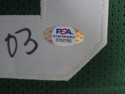 Boston Celtics Robert Parish Hand Signed Autographed Custom Green Jersey with TOP 50 & HOF 03 Inscriptions Framed & Matted with PSA COA