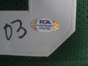 Boston Celtics Robert Parish Signed Jersey with TOP 50 & HOF 03 Inscriptions Framed & Matted with PSA COA