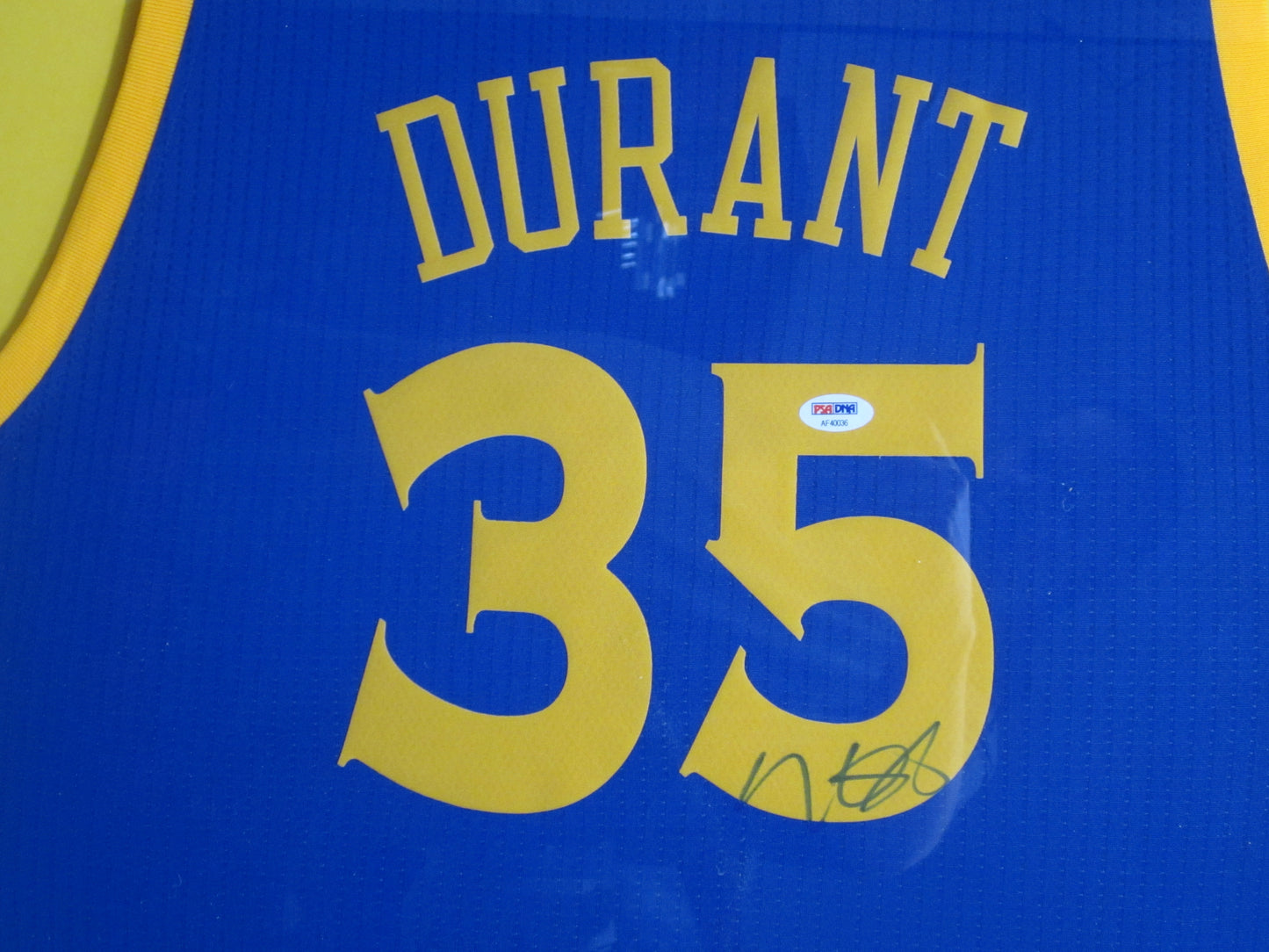 Golden State Warriors Kevin Durant Hand Signed Autographed Authentic Blue Jersey Framed & Matted with PSA COA