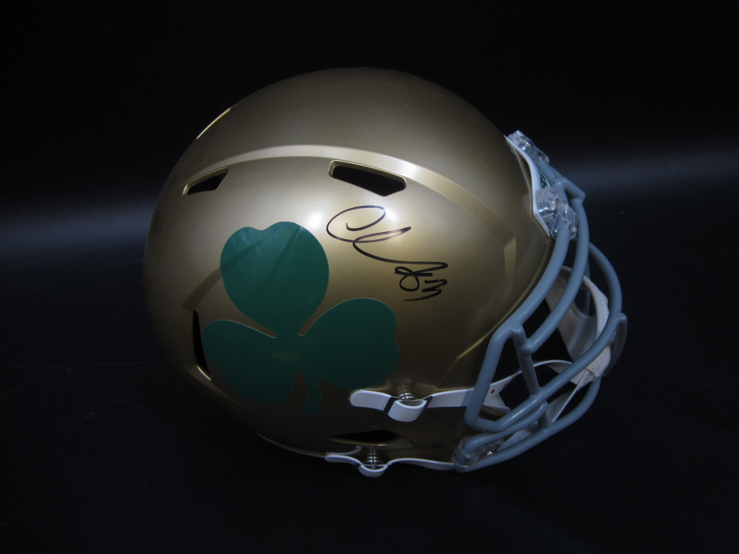 University of Notre Dame Chase Claypool Signed Full-Size Replica Helmet with BECKETT COA
