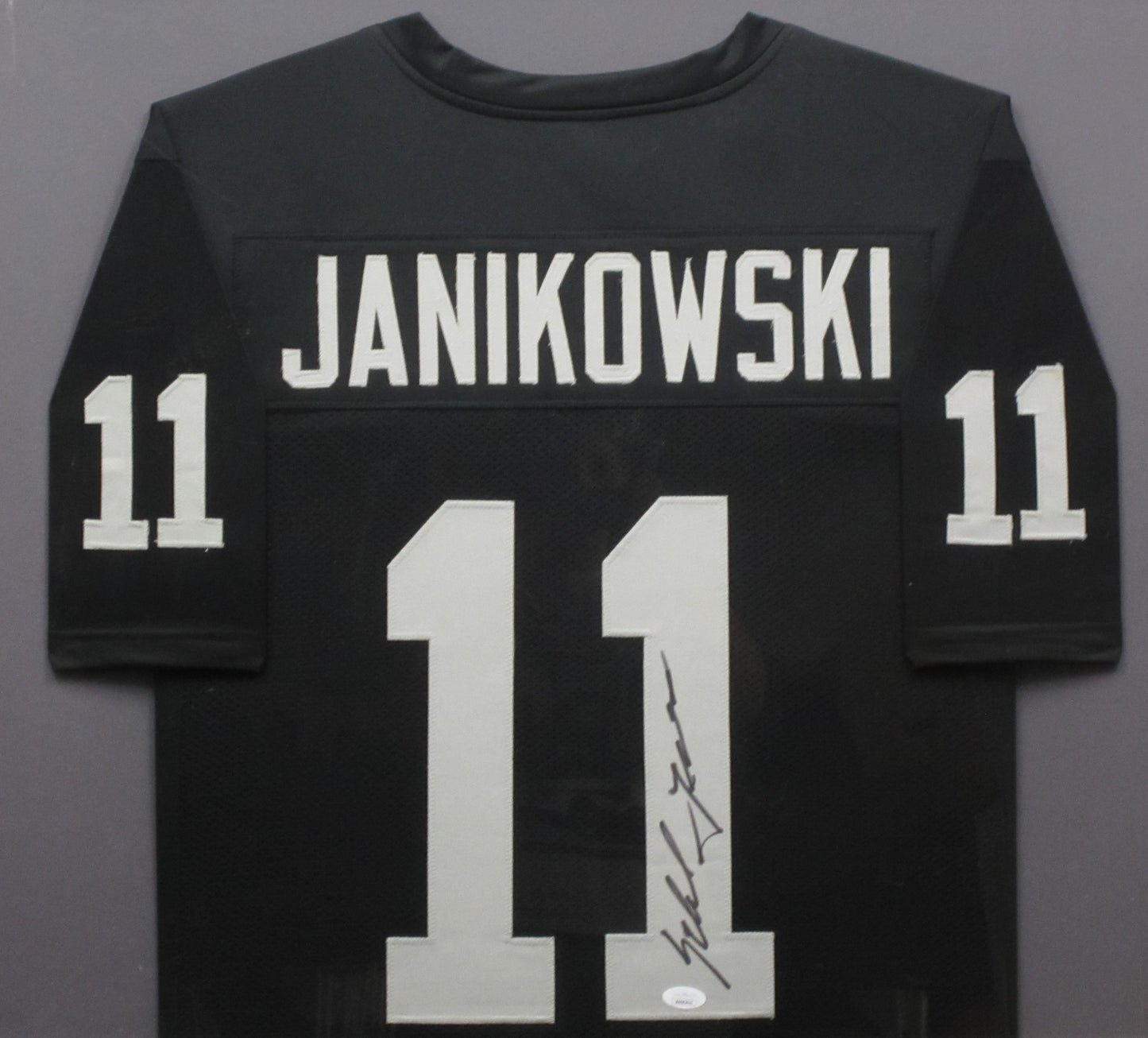 Oakland Raiders Sebastian Janikowski Hand Signed Autographed Custom Black Jersey Framed & Matted with JSA COA