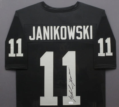 Oakland Raiders Sebastian Janikowski Hand Signed Autographed Custom Black Jersey Framed & Matted with JSA COA