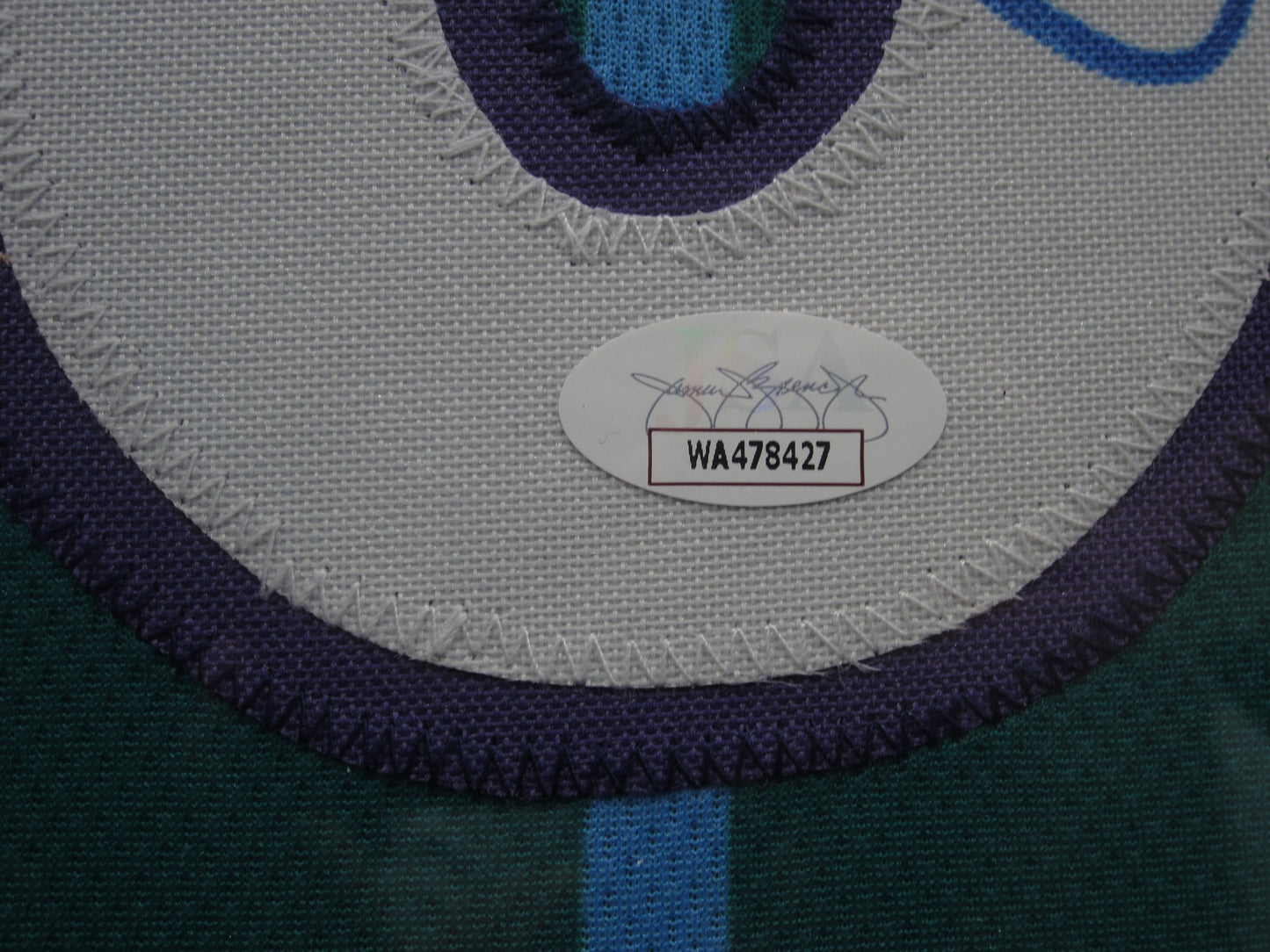 Charlotte Hornets Alonzo Mourning Hand Signed Autographed Custom Jersey Framed & Matted with JSA COA