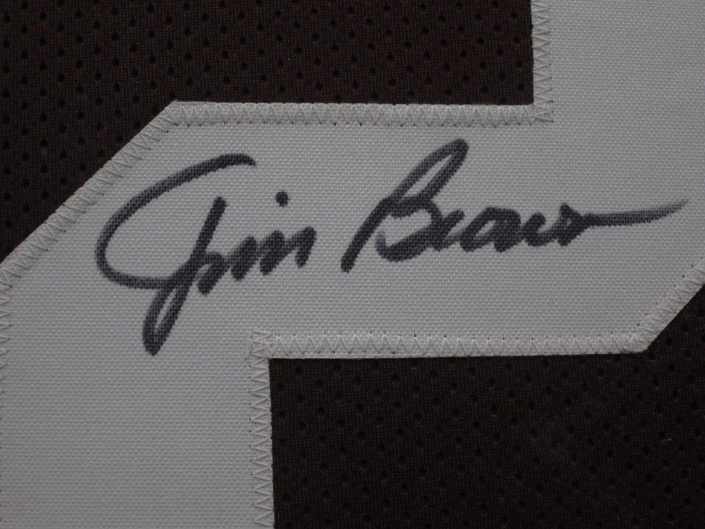 Cleveland Browns Jim Brown Hand Signed Autographed Brown Jersey Framed & Matted with JSA COA
