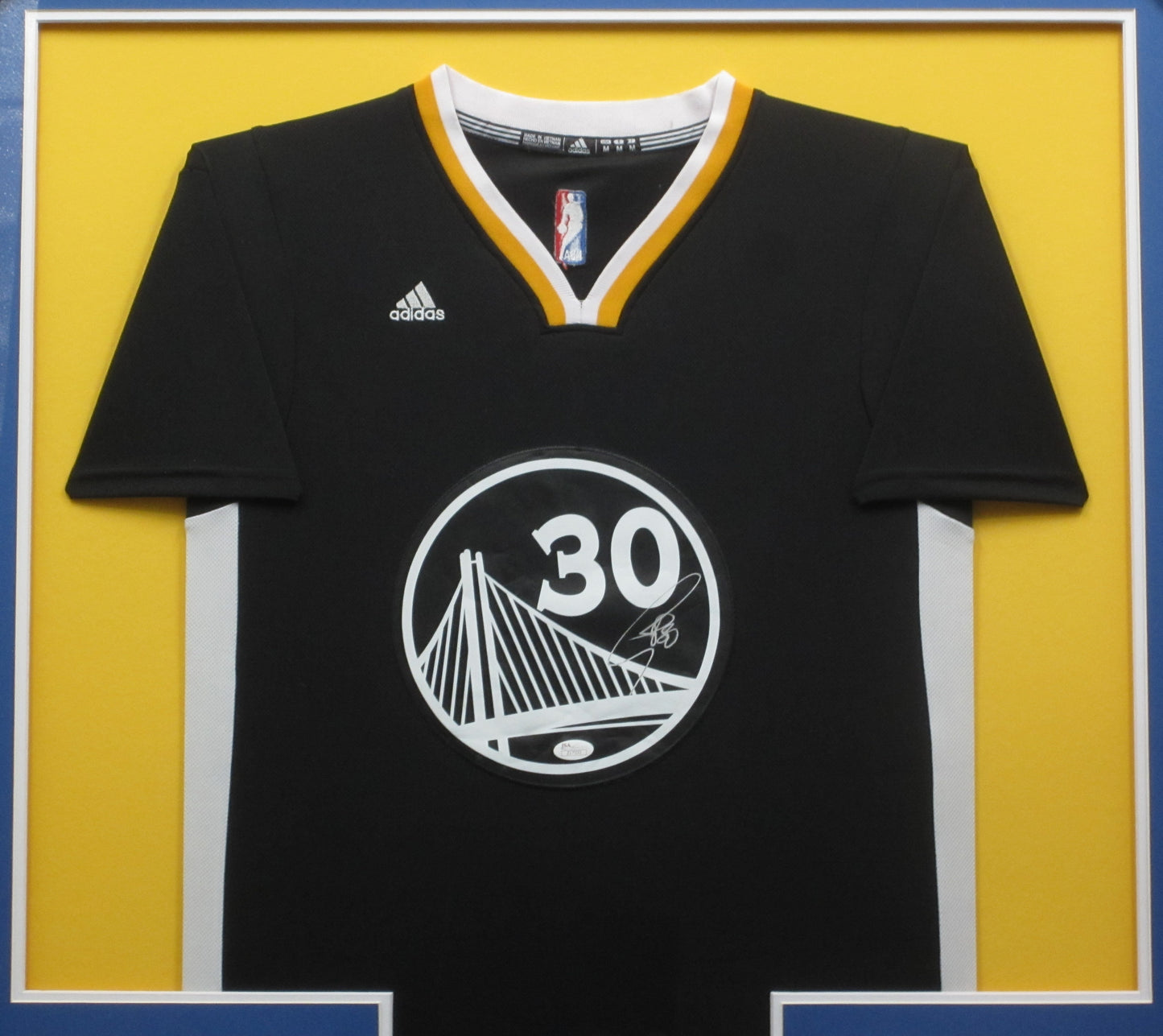Golden State Warriors Stephen Curry Hand Signed Autographed Authentic Black Jersey Framed & Matted with JSA COA