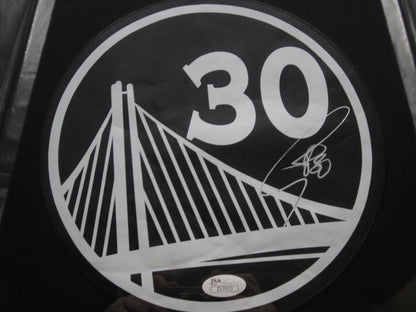 Golden State Warriors Stephen Curry Hand Signed Autographed Authentic Black Jersey Framed & Matted with JSA COA