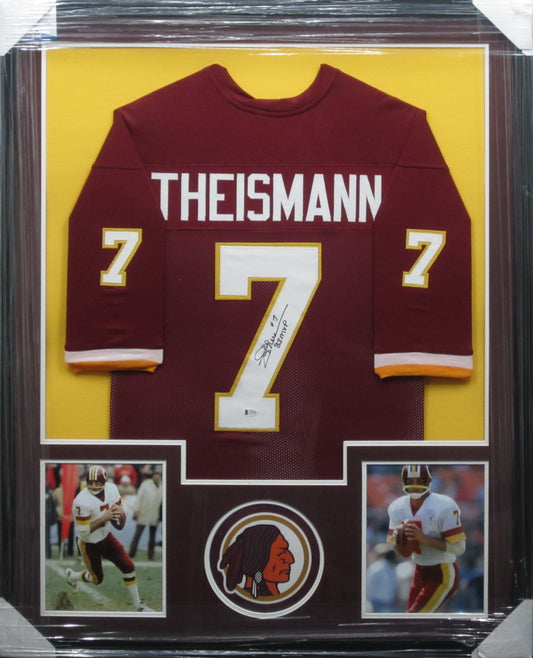 Washington Redskins Joe Theismann Hand Signed Autographed Maroon Jersey with 83 MVP Inscription Framed & Matted with BECKETT COA