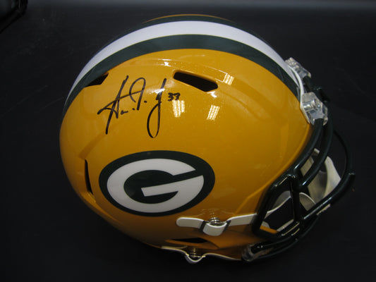 Green Bay Packers Aaron Jones Hand Signed Autographed Full-Size Replica Helmet with BECKETT COA