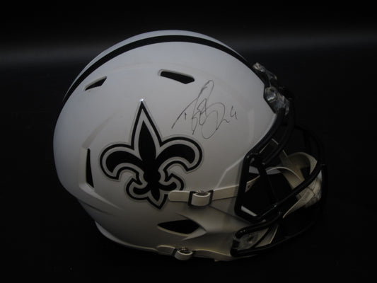 New Orleans Saints Drew Brees Hand Signed Autographed Full Size Custom White Replica Helmet with PSA COA
