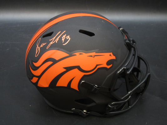 Denver Broncos Drew Lock Hand Signed Autographed Full-Size Replica Helmet with JSA COA