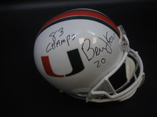 Load image into Gallery viewer, University of Miami Hurricanes Bernie Kosar Signed Full Size Replica Helmet with 83 CHAMPS Inscription &amp; JSA COA