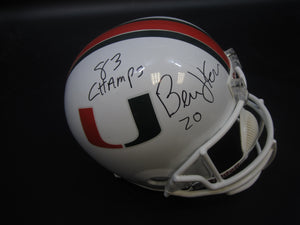 University of Miami Bernie Kosar SIGNED Full-Size REPLICA Helmet With JSA COA