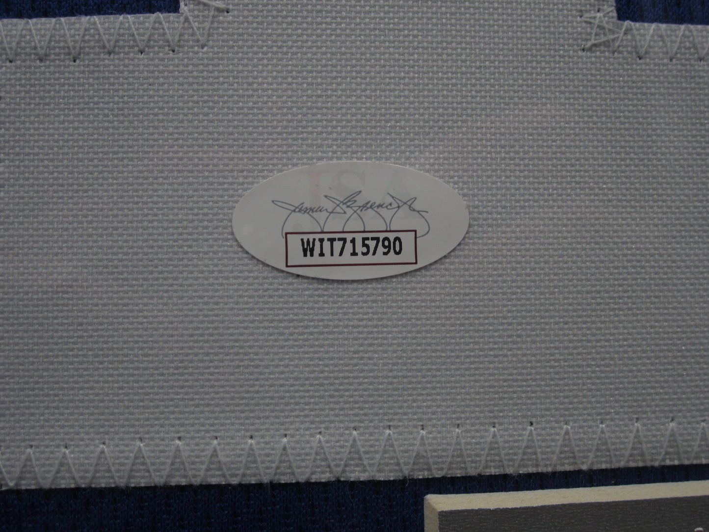 Dallas Cowboys Bob Lilly Hand Signed Autographed Custom Blue Jersey with HOF '80 Inscription Framed & Matted with JSA COA