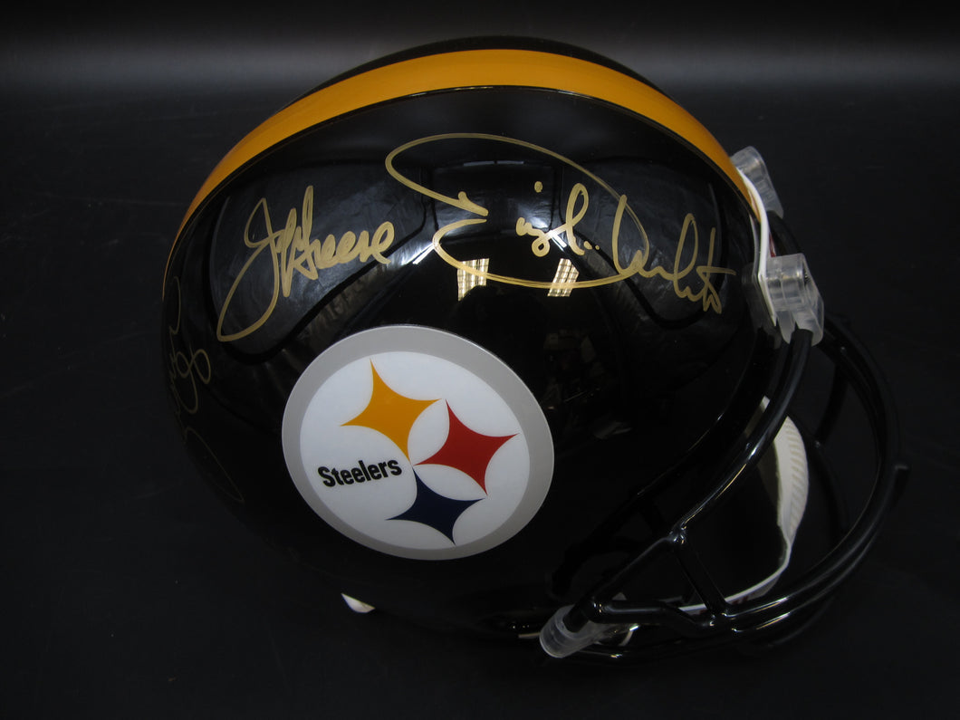 Pittsburgh Steelers Joe Greene, LC Greenwood, Ernie Holmes, Dwight White Quad Signed Full-Size Authentic Helmet with TRISTAR COA