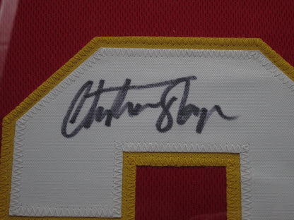 Kansas City Chiefs Christian Okoye Hand Signed Autographed Custom Red Jersey Framed & Matted with JSA COA