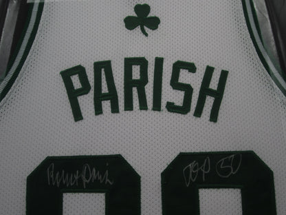 Boston Celtics Robert Parish Hand Signed Autographed Custom Career Stat Jersey with TOP 50 Inscription Framed & Matted with PSA COA