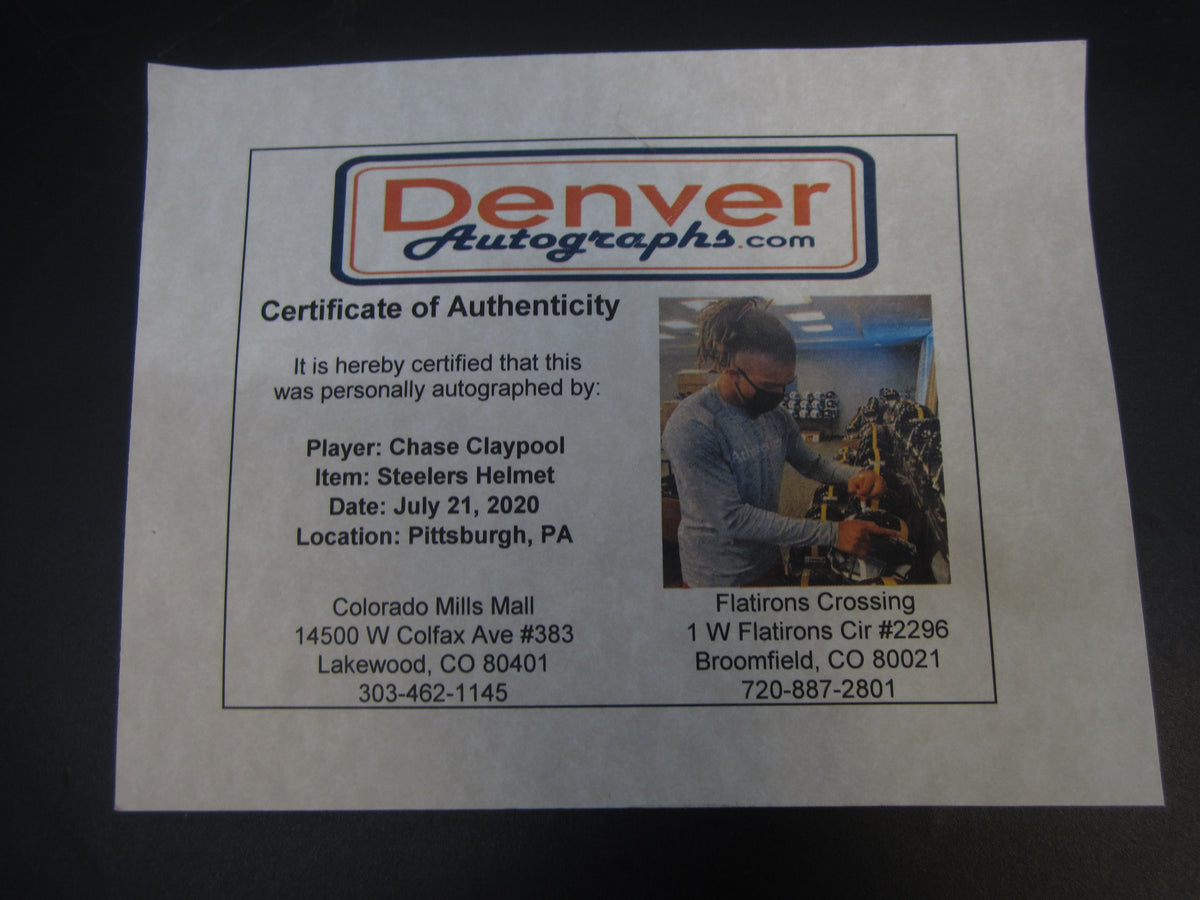Pittsburgh Steelers Chase Claypool Signed Full-Size Replica Helmet with BECKETT COA