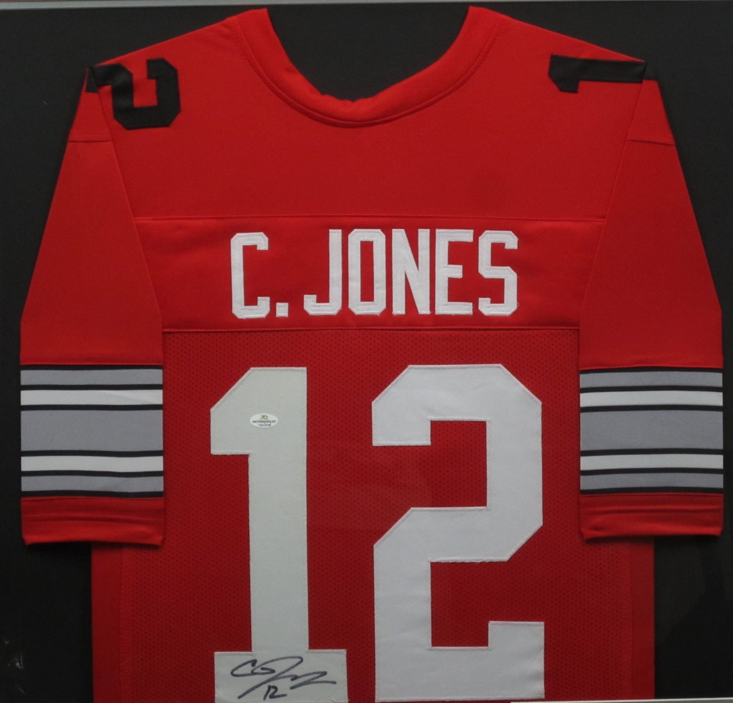 The Ohio State University Buckeyes Cardale Jones Hand Signed Autographed Custom Red Jersey Framed & Matted with COA