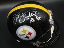 Load image into Gallery viewer, Pittsburgh Steelers Jack Lambert Signed Full-Size Replica Helmet with HOF &#39;90 Inscription &amp; JSA COA