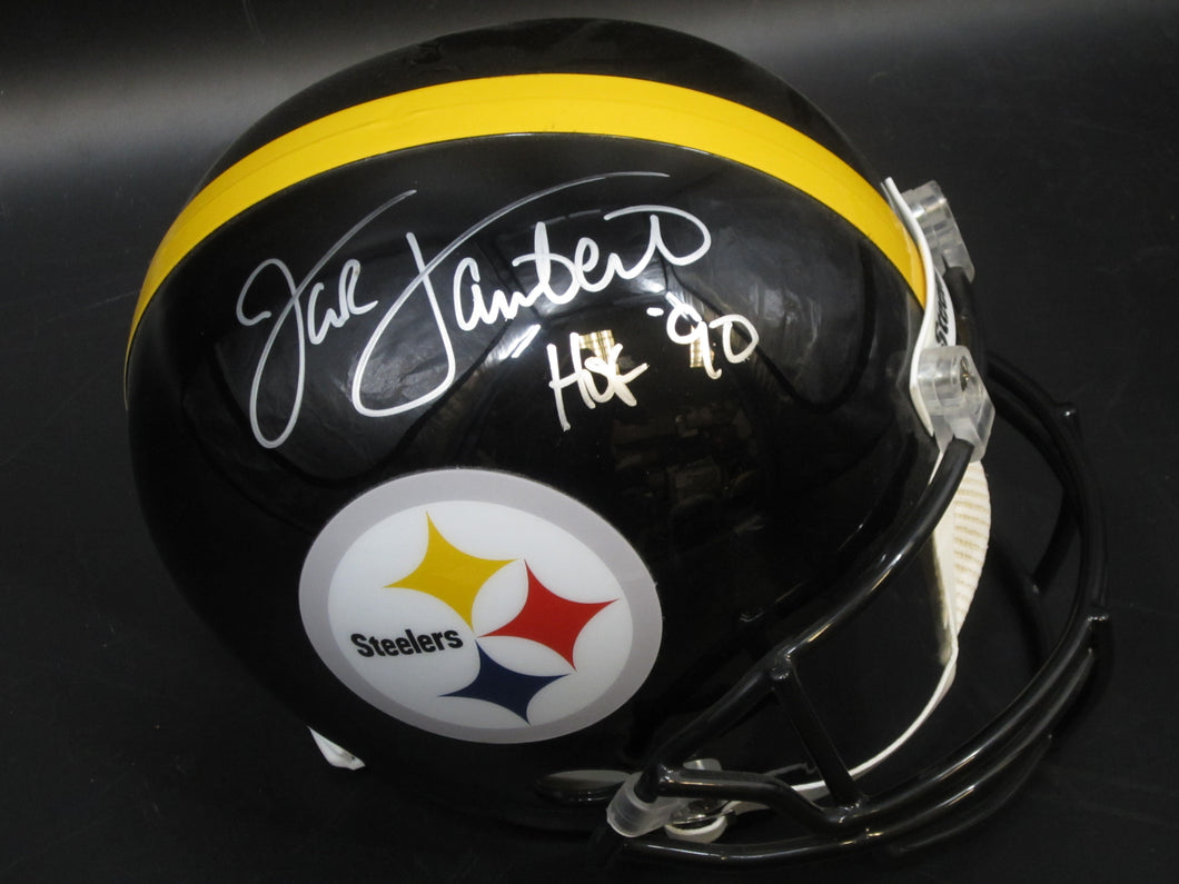 Pittsburgh Steelers Jack Lambert Signed Full-Size Replica Helmet with HOF '90 Inscription & JSA COA