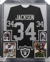 Load image into Gallery viewer, Oakland Raiders Bo Jackson SIGNED Framed Matted Jersey BECKETT COA