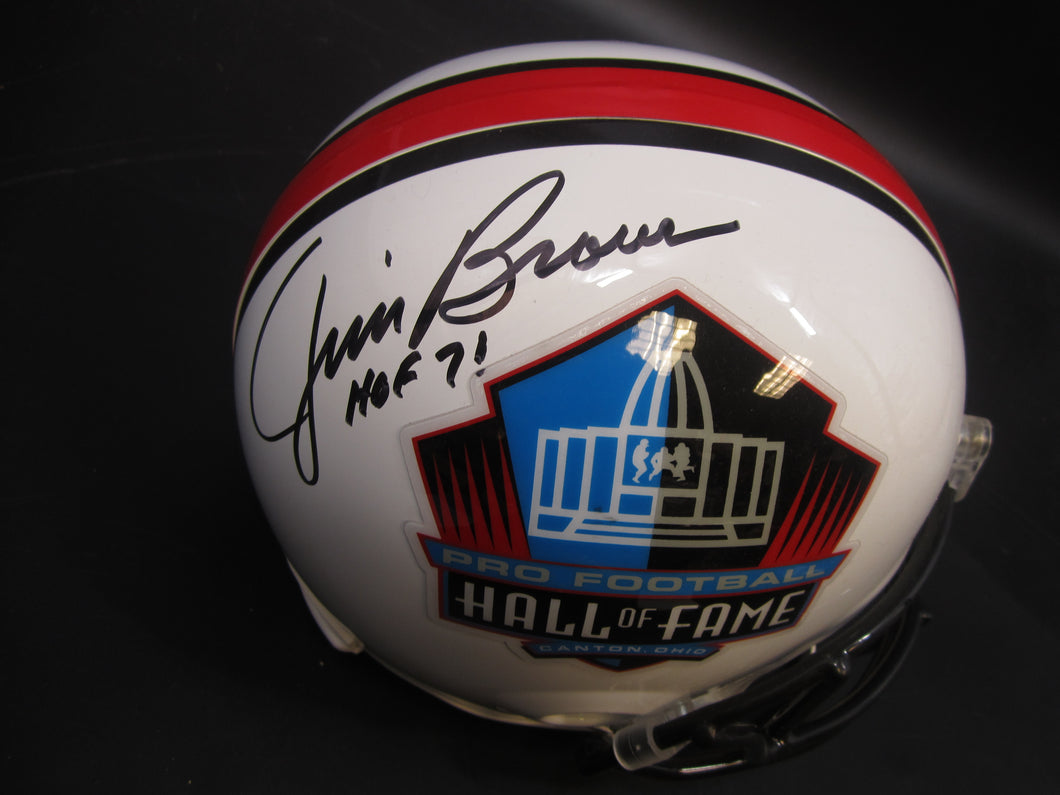 Cleveland Browns Jim Brown Signed Full-Size Replica Pro Football Hall of Fame Helmet with HOF 71 Inscription & JSA COA