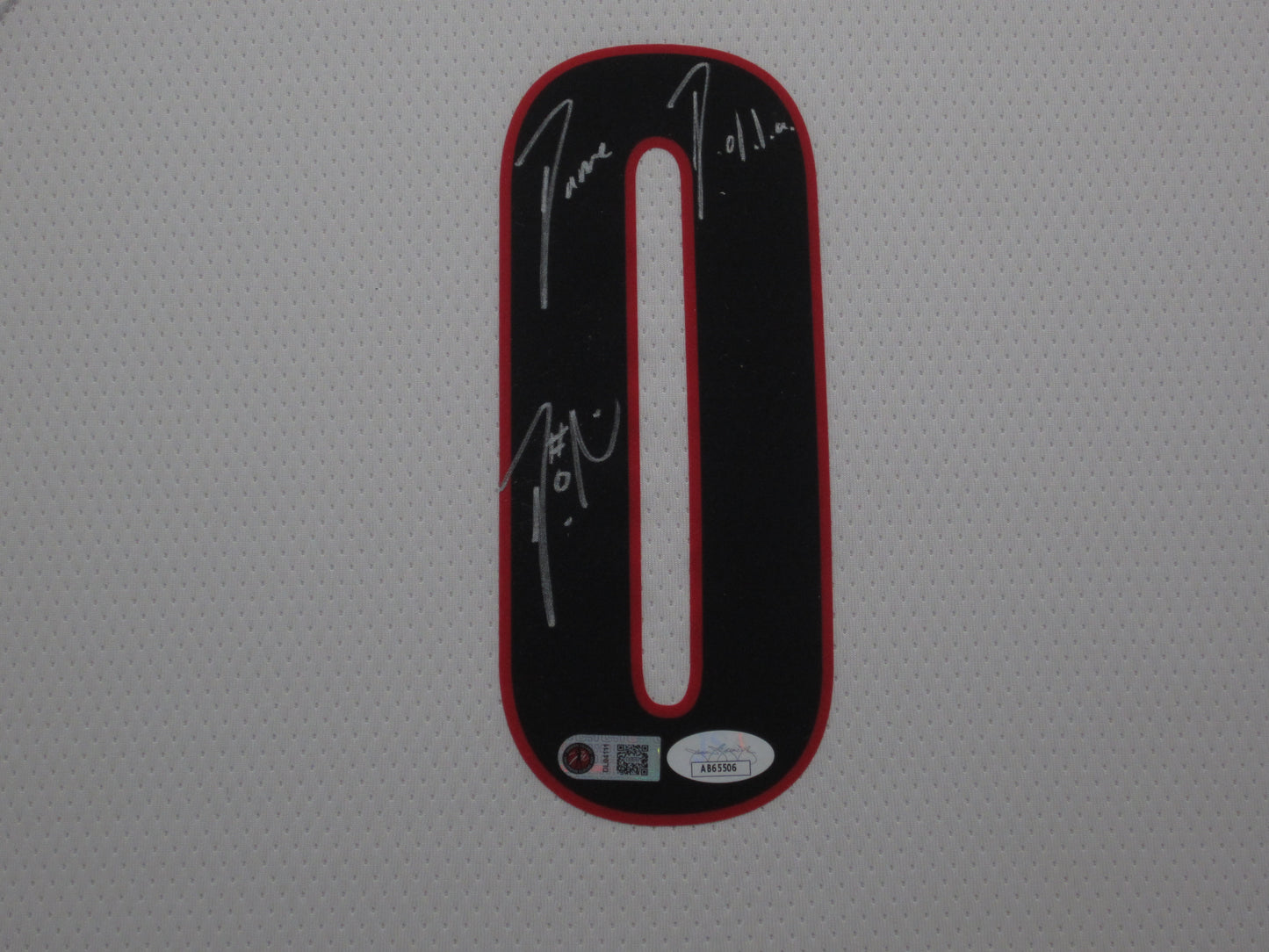 Portland Trail Blazers Damian Lillard Hand Signed Autographed Authentic White Jersey with Dame D.o.l.l.a Inscription Framed & Matted with JSA COA