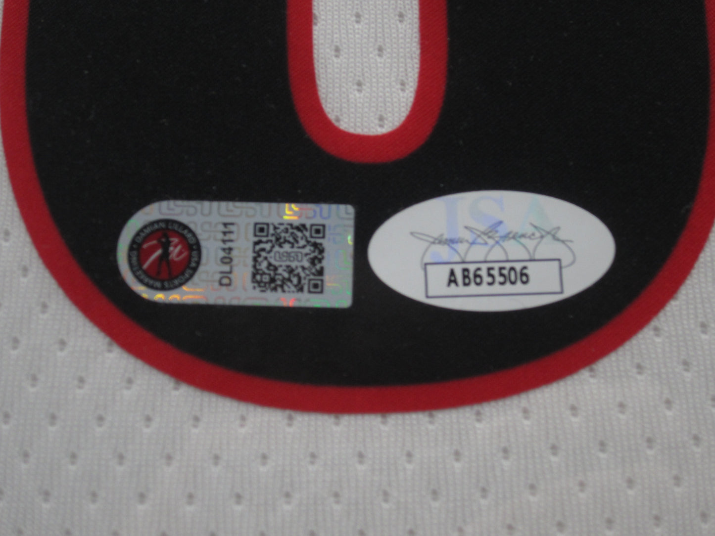 Portland Trail Blazers Damian Lillard Hand Signed Autographed Authentic White Jersey with Dame D.o.l.l.a Inscription Framed & Matted with JSA COA