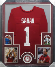 Load image into Gallery viewer, Alabama Crimson Tide Nick Saban Signed Jersey Framed &amp; Matted with PSA COA