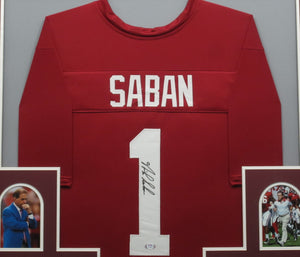 Alabama Crimson Tide Nick Saban Signed Jersey Framed & Matted with PSA COA