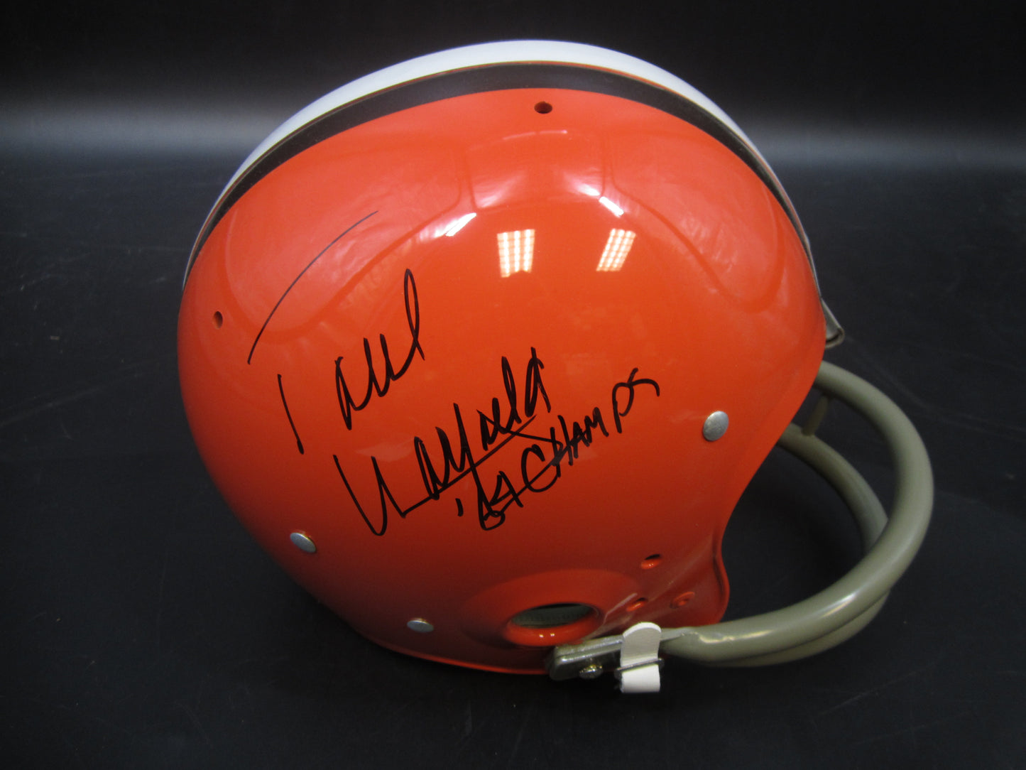 Cleveland Browns Paul Warfield Hand Signed Autographed Full Size Authentic Helmet with '64 CHAMPS Inscription & CAS COA