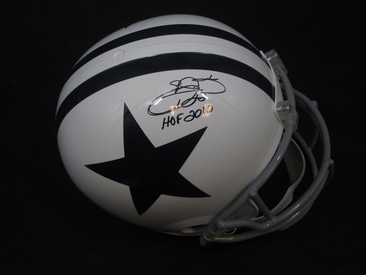 Dallas Cowboys Emmitt Smith Hand Signed Autographed Full-Size Authentic Helmet with HOF 2010 Inscription with PROVA COA